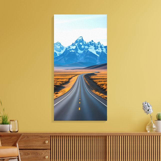 Distant Mountain Peaks Canvas Print (Insitu(LivingRoom))