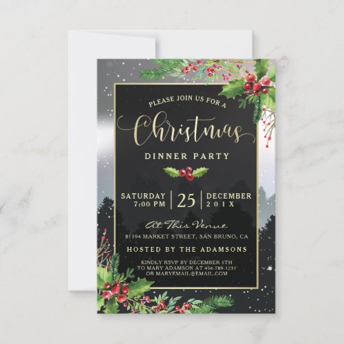 Distant Pines Christmas Party Invitation