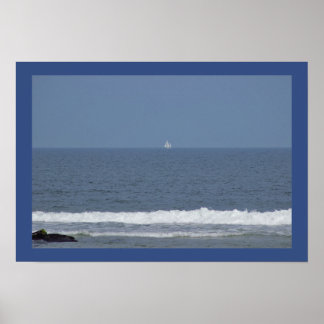 Distant Sailboat Poster