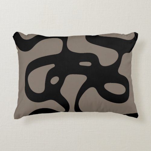 Distant Signals Abstract Black  Gray Accent Pillow