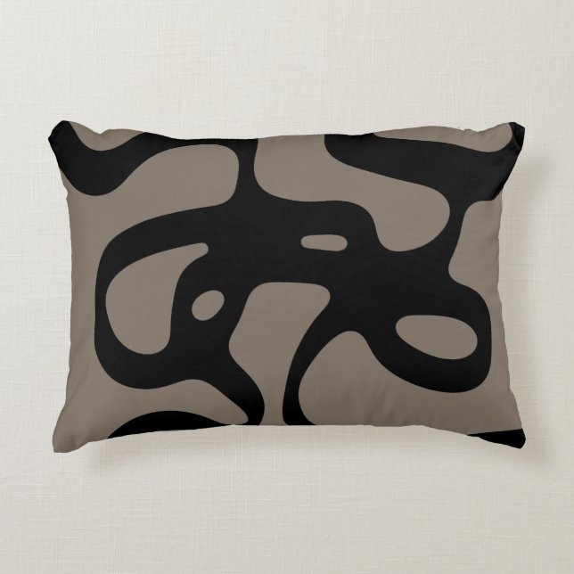 Distant Signals: Abstract Black & Gray Accent Pillow (Front)