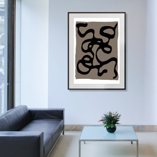 Distant Signals Abstract Black  Gray Canvas Print