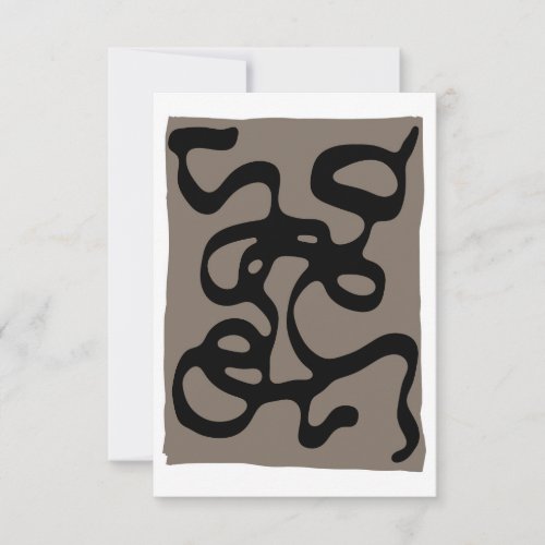 Distant Signals Abstract Black  Gray Card