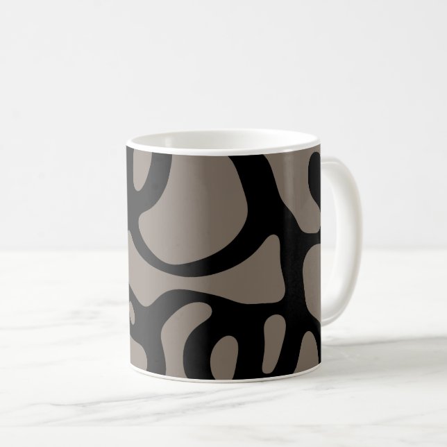 Distant Signals: Abstract Black & Gray Coffee Mug (Front Right)