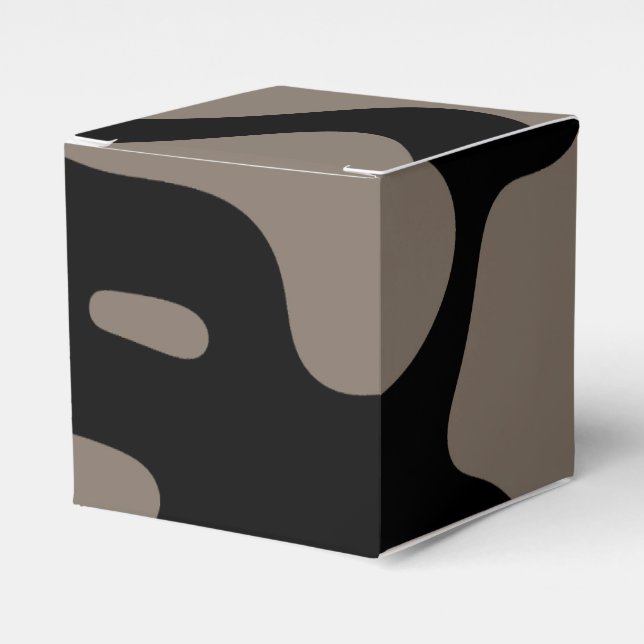 Distant Signals: Abstract Black & Gray Favor Boxes (Front Side)