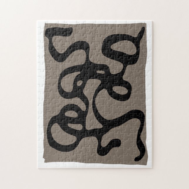 Distant Signals: Abstract Black & Gray Jigsaw Puzzle (Vertical)