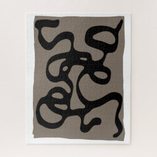 Distant Signals: Abstract Black & Gray Jigsaw Puzzle