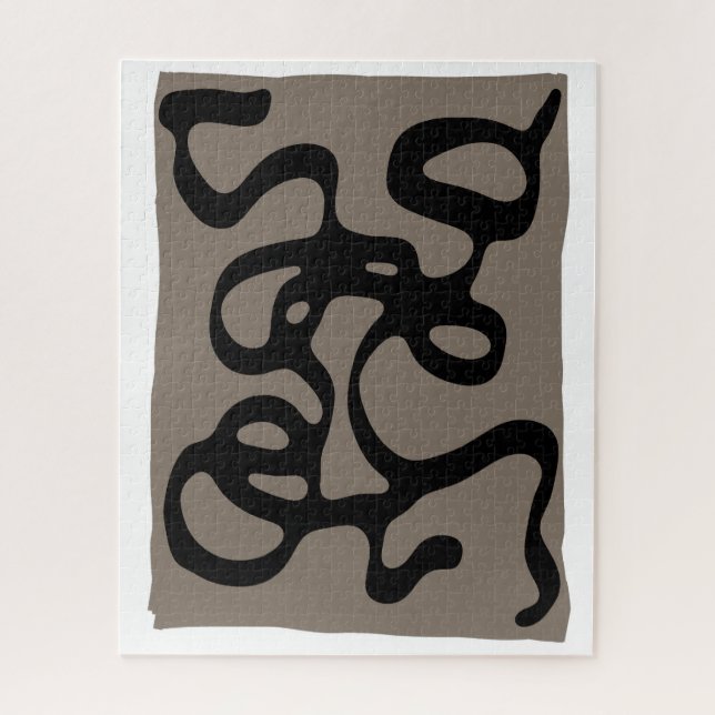 Distant Signals: Abstract Black & Gray Jigsaw Puzzle (Vertical)