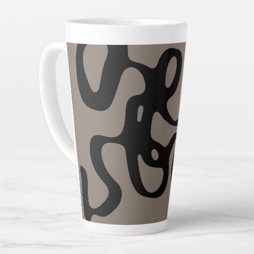 Distant Signals Abstract Black  Gray Latte Mug