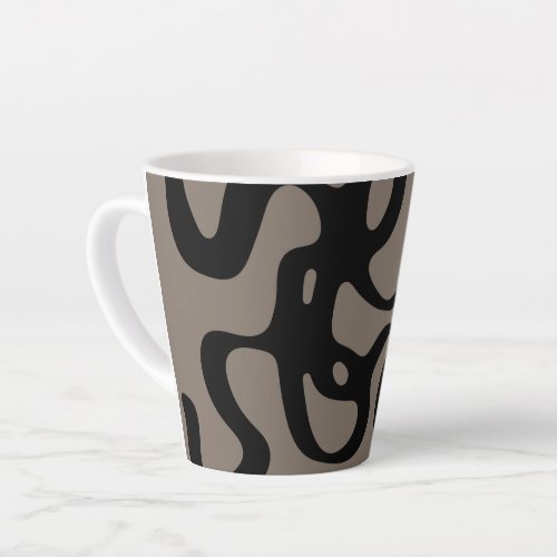 Distant Signals Abstract Black  Gray Latte Mug