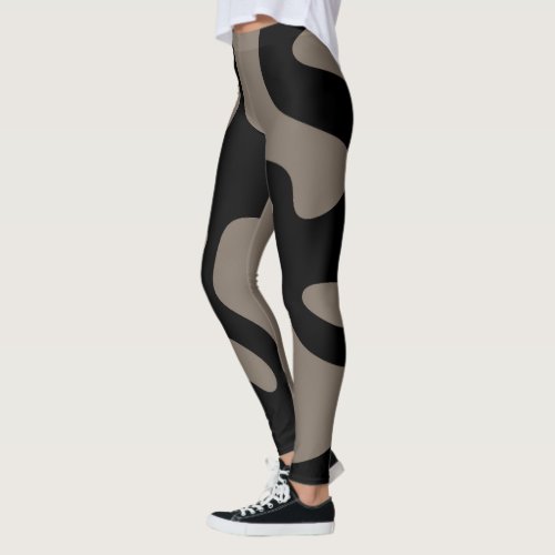 Distant Signals Abstract Black  Gray Leggings
