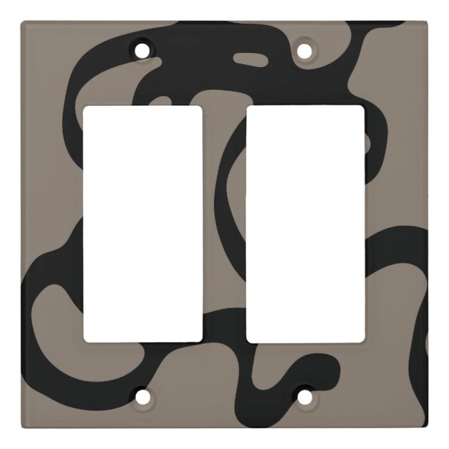Distant Signals: Abstract Black & Gray Light Switch Cover (Front)