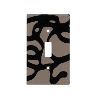 Distant Signals: Abstract Black & Gray Light Switch Cover