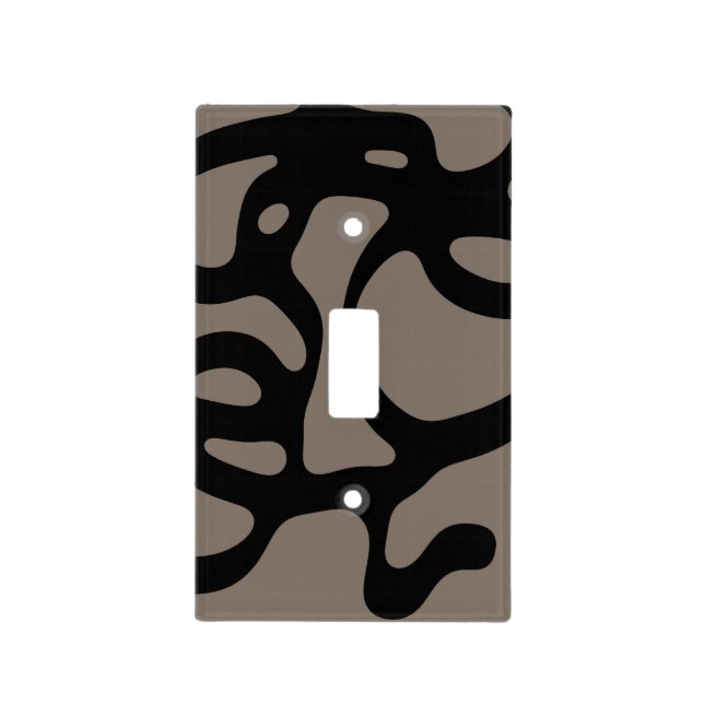 Distant Signals: Abstract Black & Gray Light Switch Cover (Front)