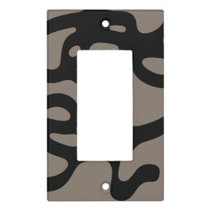 Distant Signals: Abstract Black & Gray Light Switch Cover