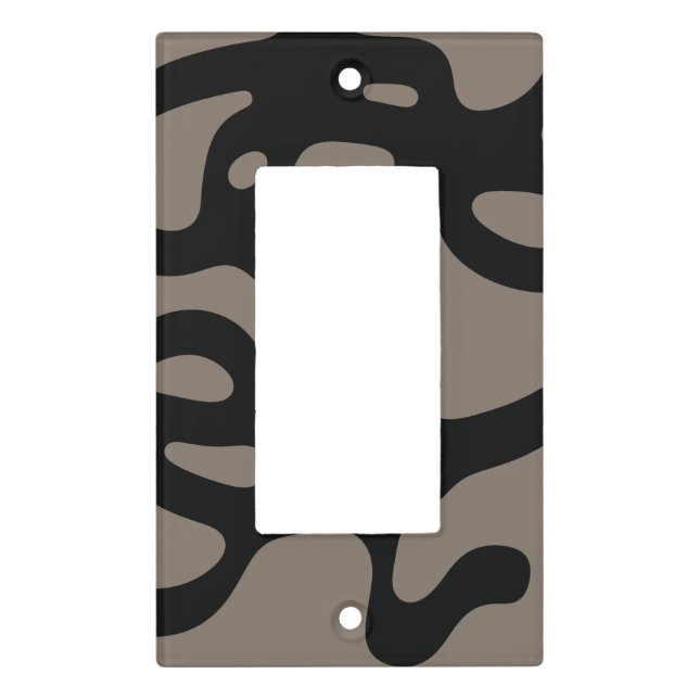 Distant Signals: Abstract Black & Gray Light Switch Cover (Front)
