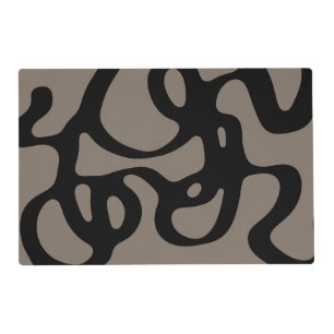 Distant Signals: Abstract Black & Gray Placemat