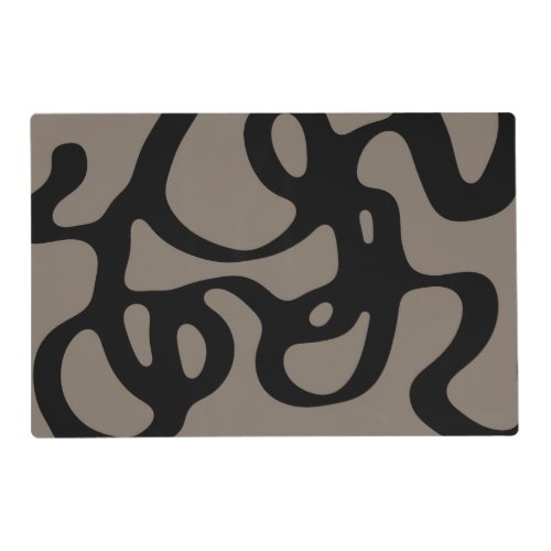 Distant Signals Abstract Black  Gray Placemat