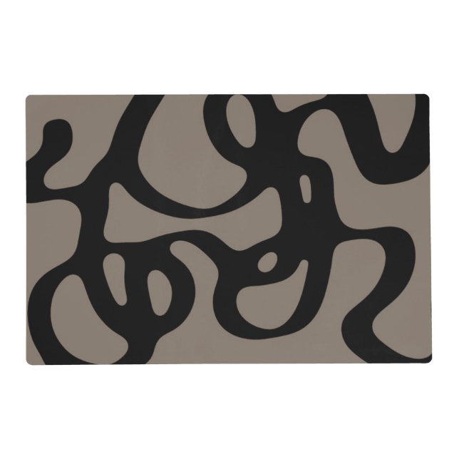 Distant Signals: Abstract Black & Gray Placemat (Front)