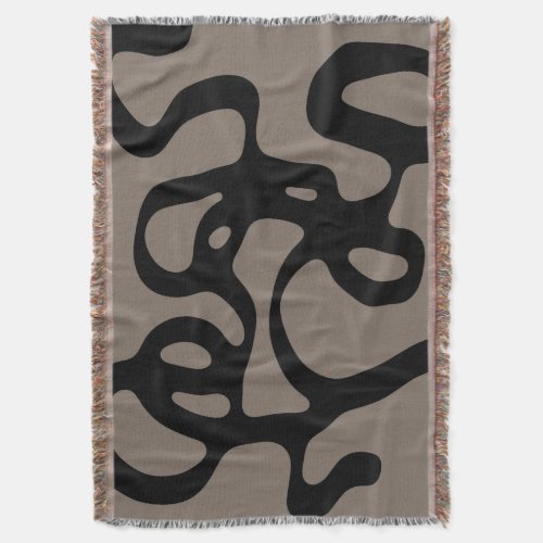 Distant Signals Abstract Black  Gray Throw Blanket