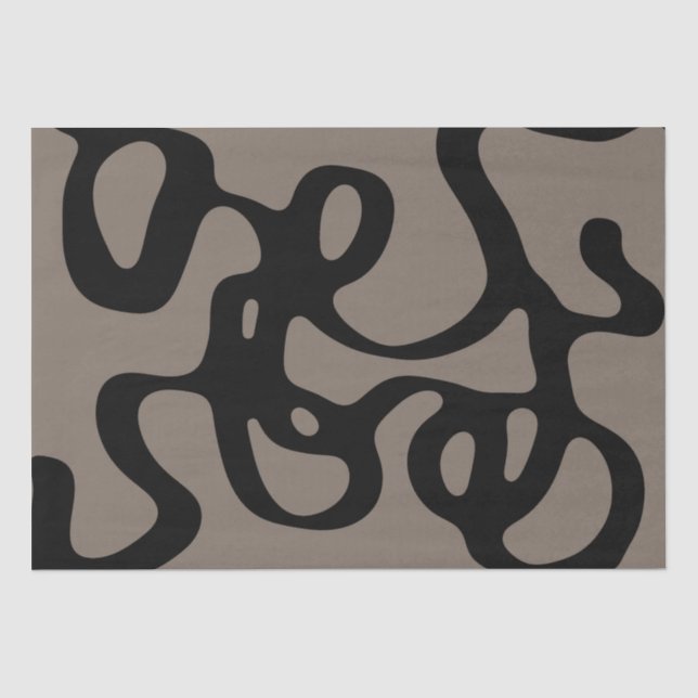 Distant Signals: Abstract Black & Gray Tissue Paper (Front)