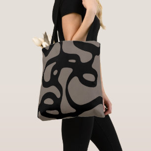 Distant Signals: Abstract Black & Gray Tote Bag