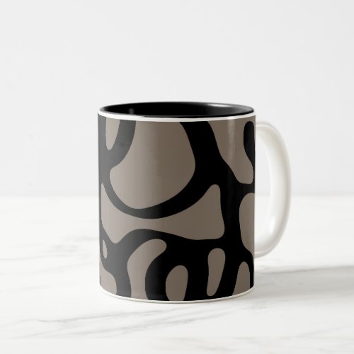 Distant Signals Abstract Black  Gray Two_Tone Coffee Mug