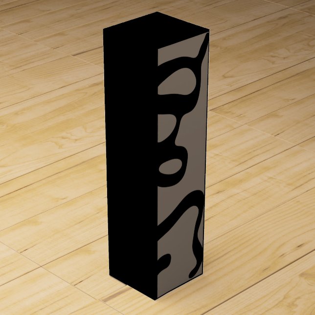 Distant Signals: Abstract Black & Gray Wine Box (Front)