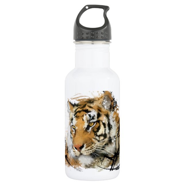 Distant Tiger Stainless Steel Water Bottle (Front)