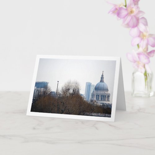 Distant View of St Pauls Cathedral London Card