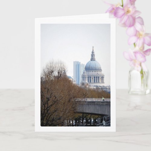 Distant View of St Pauls Cathedral London Card