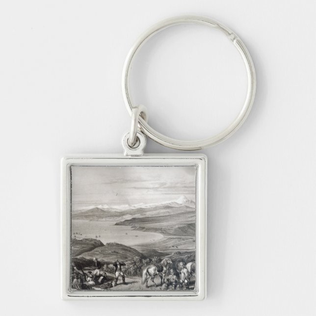 Distant View of the Aconcagua Volcano Keychain (Front)