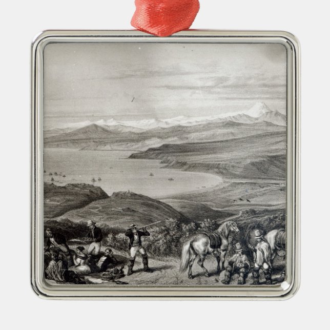 Distant View of the Aconcagua Volcano Metal Ornament (Front)