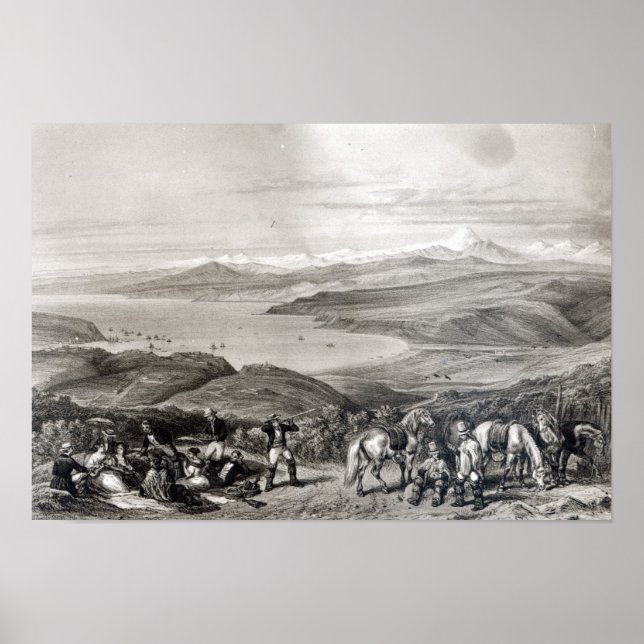 Distant View of the Aconcagua Volcano Poster (Front)