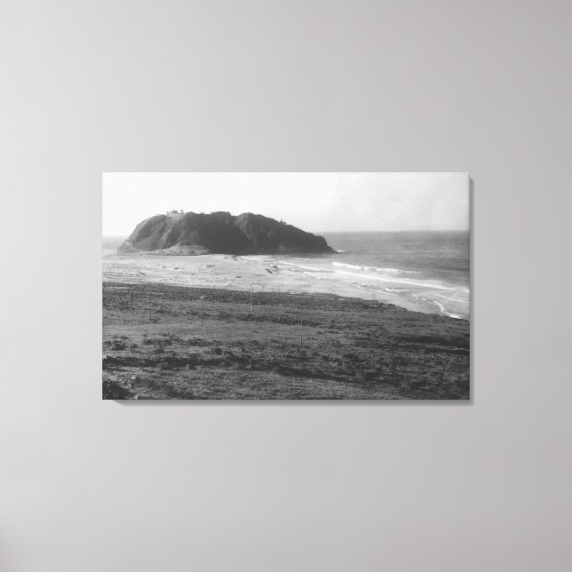 Distant View of the Point Sur Light Station Canvas Print (Front)