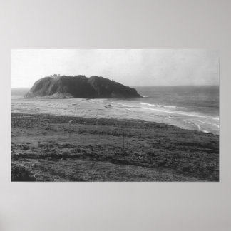 Distant View of the Point Sur Light Station Poster