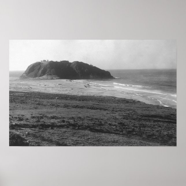 Distant View of the Point Sur Light Station Poster (Front)