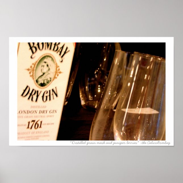 Distilled grain mash and juniper berries poster (Front)