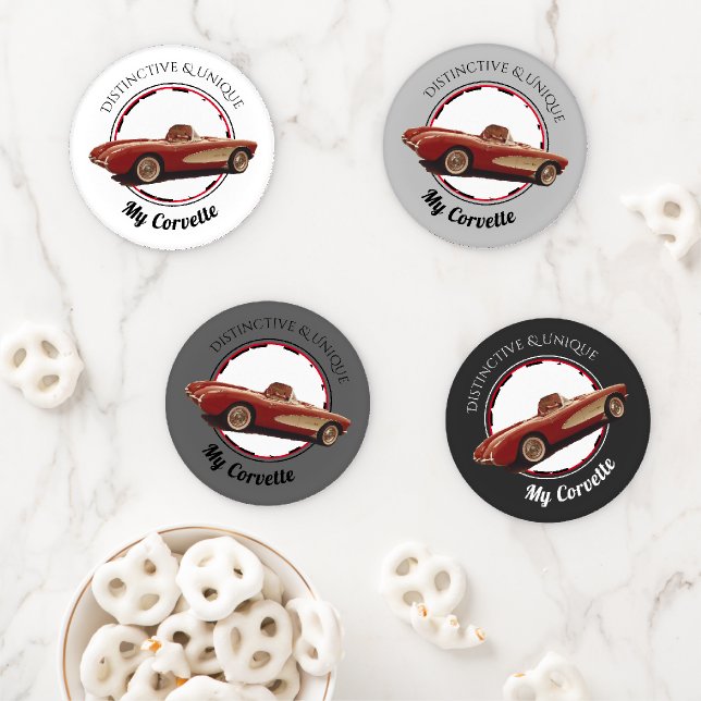 Distinct & Unique, My Corvette Coaster Set (In Situ)