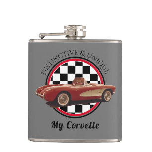 Distinct & Unique, My Corvette Vinyl Wrapped Flask