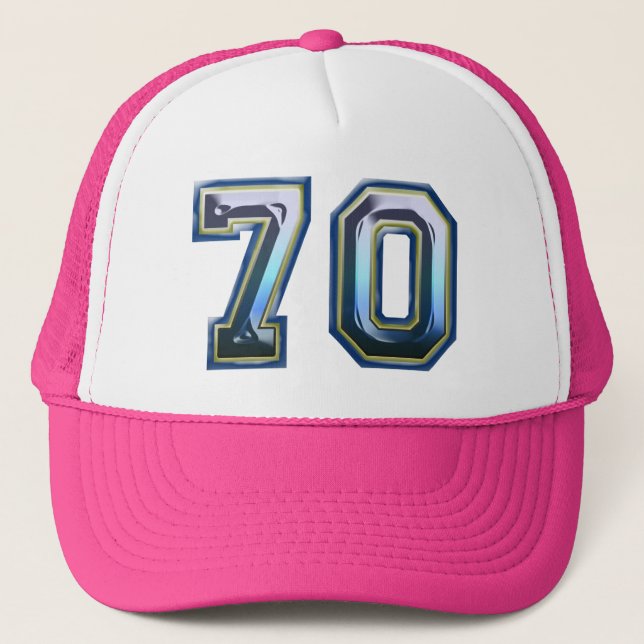 Distinctive 70th Birthday Party Trucker Hat (Front)