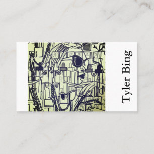 Distinctive Abstract Art, 'Vogue' in Pale Green Business Card