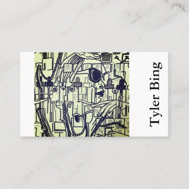 Distinctive Abstract Art, 'Vogue' in Pale Green Business Card (Front)