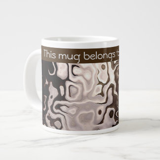 Distinctive Brown Gray Shimmering Snakeskin Effect Large Coffee Mug