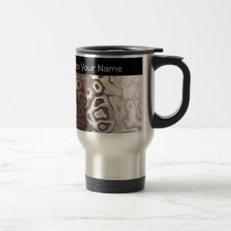 Distinctive Brown Gray Shimmering Snakeskin Effect Travel Mug