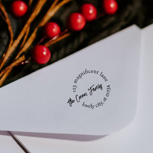 Distinctive Contemporary Circular Return Address Self-inking Stamp