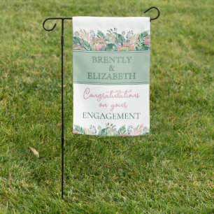 Distinctive! Engagement party garden flag