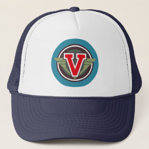 Distinctive Letter "V" Deco Design Trucker Hat