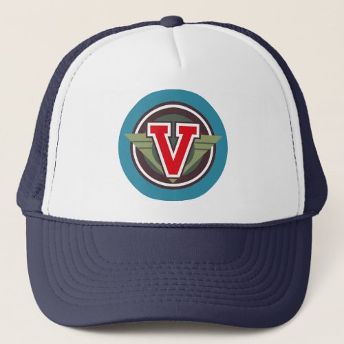 Distinctive Letter V Deco Design Trucker Hat