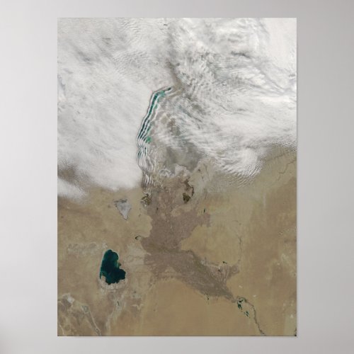 Distinctive lines of clouds poster